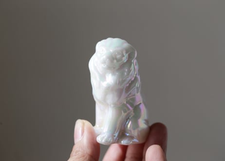 【高貴なLION】エンジェルオーラ ホワイト翡翠 ライオン