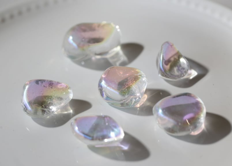 ハイクオリティ】エンジェルオーラクリアクォーツ タンブル（6個セット