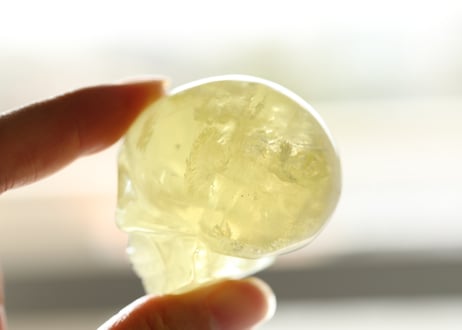 【楽しんでこそ人生】虹入り シトリン スカル
