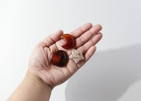 【生きる】カーネリアンとチェリーブロッサムアゲートの創造セットA