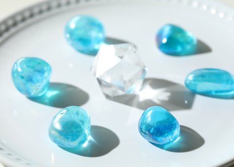 【金運上昇】アクアオーラクォーツ タンブル（6個セット）