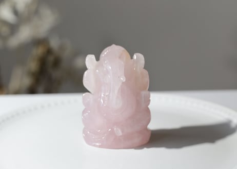 【やさしい神様】ローズクォーツ ガネーシャ