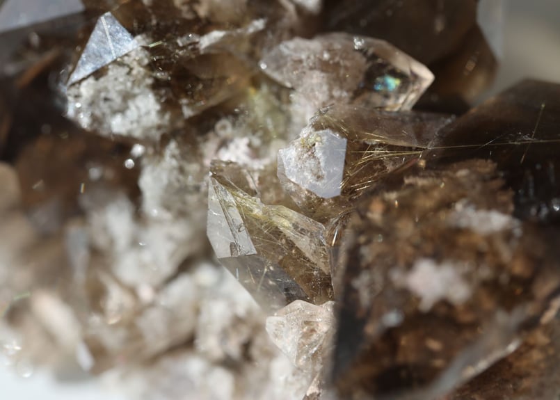 奇跡】虹入り ゴールドルチルスモーキークォーツ ダブルターミネー