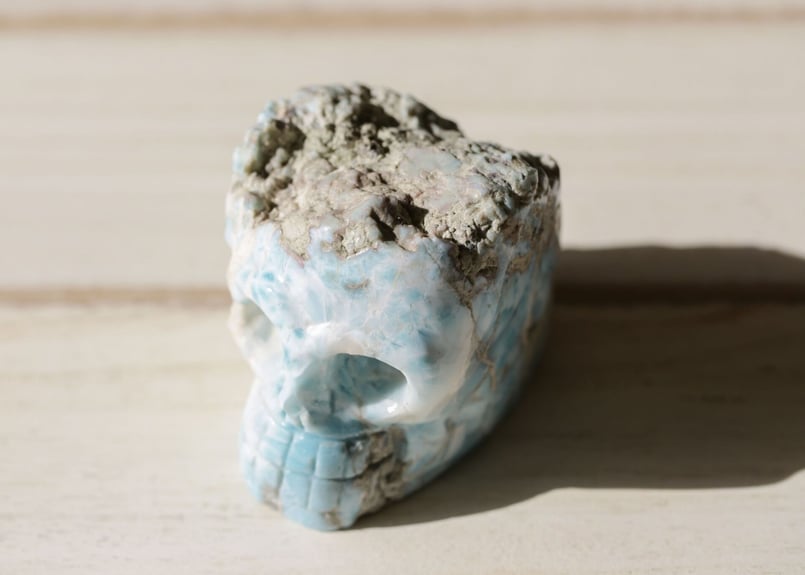 ドミニカ共和国産 ラリマー スカル 【ひょうきんな大賢者】 | Y.S.Y24