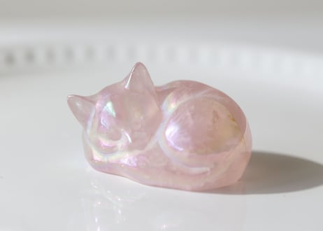 【守り猫】エンジェルオーラ ローズクォーツ 猫