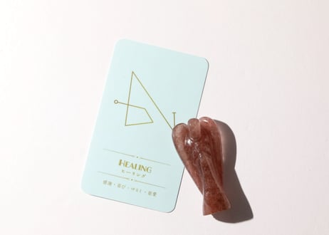 葉月ゆうの技封入❣️【四大天使の結界】＆【HEALING ヒーリング（感謝・喜び・ゆるし・慈愛）シジル封入 オリジナルカード付き❣️】ストロベリークォーツ 天使 ※イベントクーポン使用不可