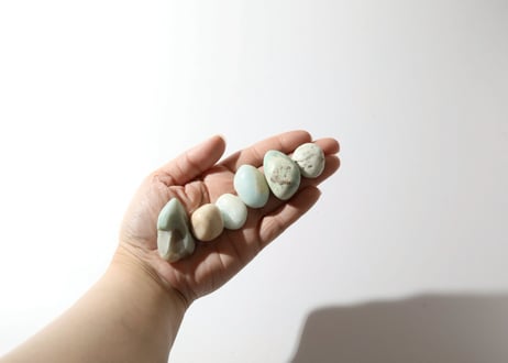 【CONNECTION（必要なものすべてと繋がる）シジル封入 オリジナルカード付き❣️】カリビアンカルサイト＆ブルーチェリーブロッサムアゲート タンブル（6個セット） ※イベントクーポン使用不可