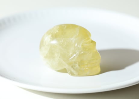 【楽しんでこそ人生】虹入り シトリン スカル