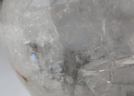 技封入❣️【青天井に夢が叶う/青天井に成功に導く】虹入り クリアクォーツ スカル ※イベントクーポン使用不可