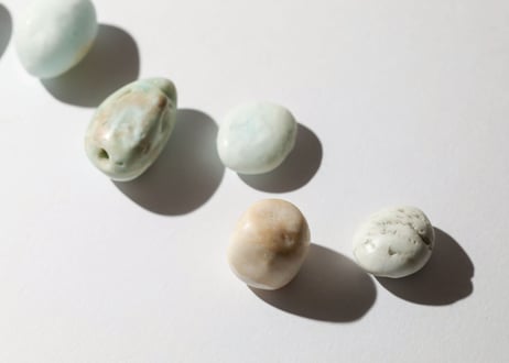 【CONNECTION（必要なものすべてと繋がる）シジル封入 オリジナルカード付き❣️】カリビアンカルサイト＆ブルーチェリーブロッサムアゲート タンブル（6個セット） ※イベントクーポン使用不可