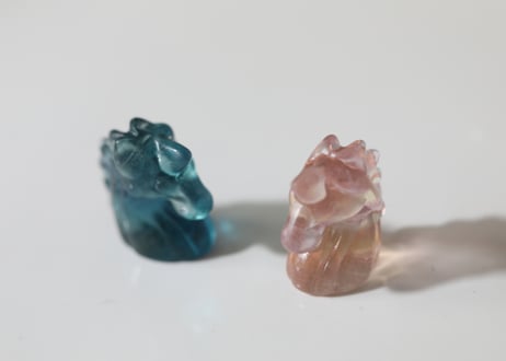 【JOYと共に】ブルーフローライトとイエロー＆ピンクフローライト ミニミニユニコーンセット