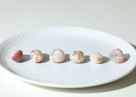【お菓子の国】ブルーチェリーブロッサムアゲート タンブル（6個セット）