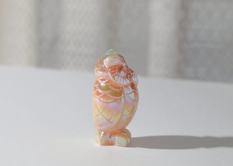 【あたたかな眼差しで】エンジェルオーラ オレンジ翡翠のフクロウ