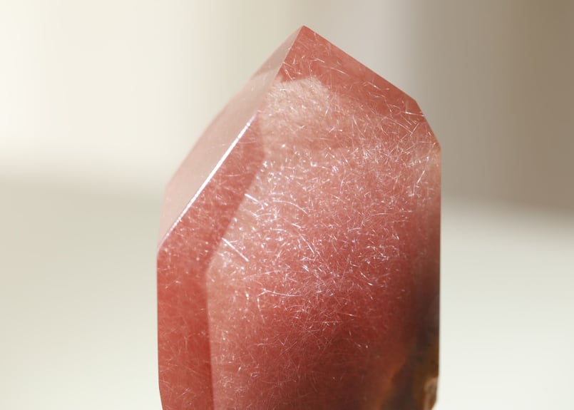 ピンクルチルクォーツスフィア　台座付き エドワード淺井さんによる技入り❣️【宇宙意識と接続する