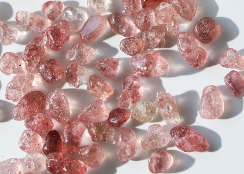 アンチエイジング】タンザニア産 ストロベリークォーツ さざれ（40g