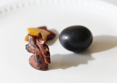 【fashionable】ブラックトルマリンとコーヒーオブシディアン ユニコーンセット