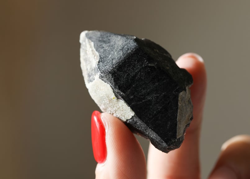 魔除け】ブラックトルマリン 握り石＆モリオン 原石の結界セットC