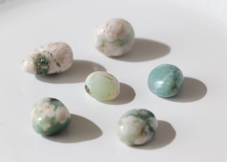 【平和の翼】ブルーチェリーブロッサムアゲート タンブル（6個セット）