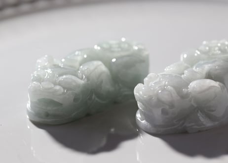 【水の精】ビルマ産 ハイクオリティ 本翡翠 ヒキュウペアM