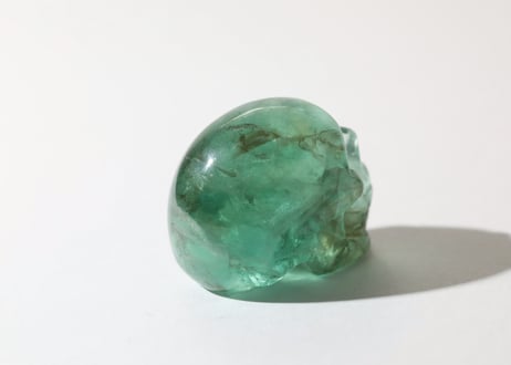 【覚醒の記憶】ハイクオリティ 虹入り グリーンフローライト スカル