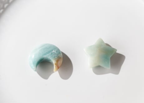 【穏やかな空】アマゾナイト 月と星 A