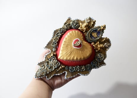 【祭壇】アルター用 メキシコ産 天使とハートの壁掛け