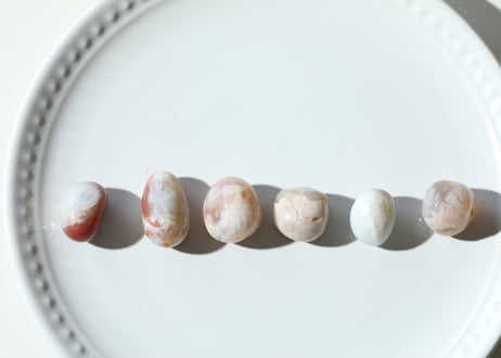 【お菓子の国】ブルーチェリーブロッサムアゲート タンブル（6個セット）