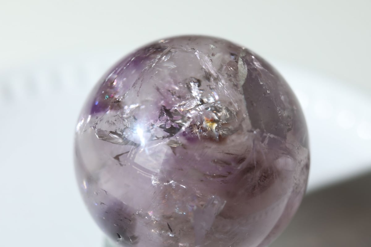 アカシックレコード】虹入りトリコロール 水晶 スフィア | Y.S.Y24