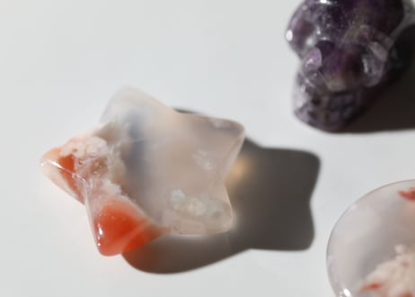 【魔女のお菓子パーティー】アメジストとチェリーブロッサムアゲートのスカルセットA