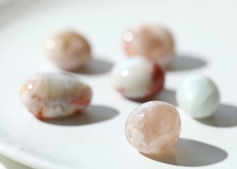 【お菓子の国】ブルーチェリーブロッサムアゲート タンブル（6個セット）
