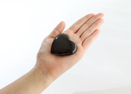 大技封入❣️【先祖供養/虚空蔵菩薩から智慧を授かる】ゴールドシーンオブシディアン ハート  ※イベントクーポン使用不可