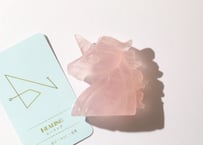 【HEALING ヒーリング（感謝・喜び・ゆるし・慈愛）シジル封入 オリジナルカード付き❣️】ハイクオリティ ローズクォーツ ユニコーン ※イベントクーポン使用不可