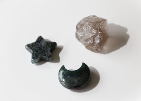【深呼吸】モスアゲートとスモーキークォーツのリラックスセットA