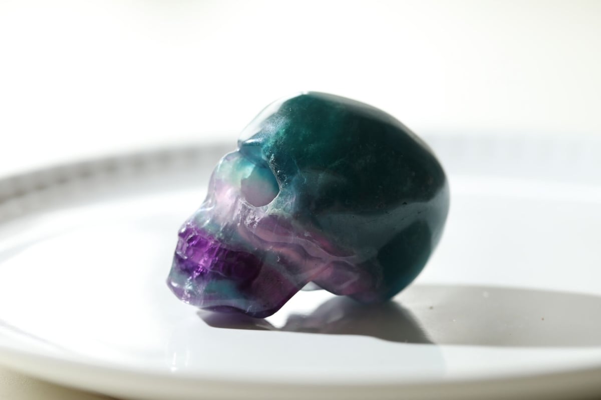 << 再値下げ >> ブルーフローライトスカル 学びの師】レインボーフローライト スカル | Y.S.Y24