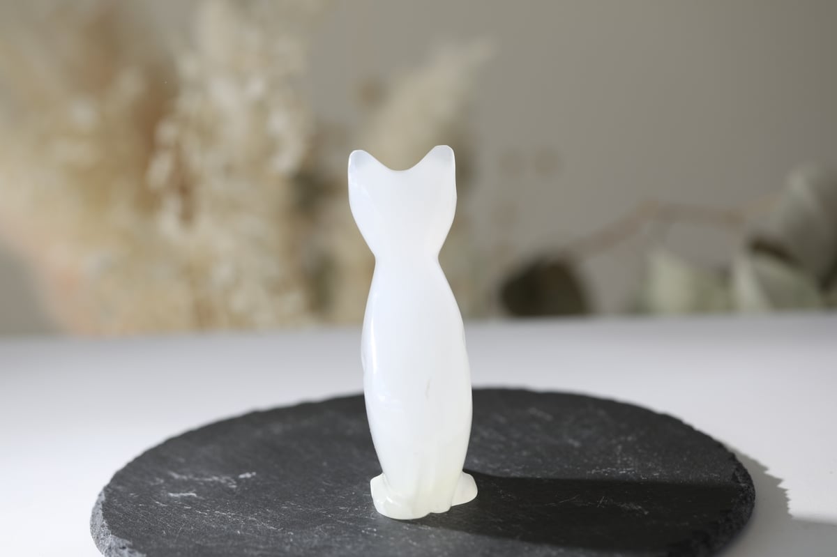 社を守る猫】ホワイトカルサイト ねこ | Y.S.Y24