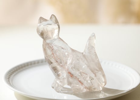 【おかえり】虹入り クリアクォーツ ねこ