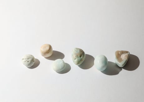 【CONNECTION（必要なものすべてと繋がる）シジル封入 オリジナルカード付き❣️】カリビアンカルサイト＆ブルーチェリーブロッサムアゲート タンブル（6個セット） ※イベントクーポン使用不可