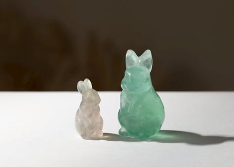 【悟りのシッディ入り】フローライト うさぎのおやこ