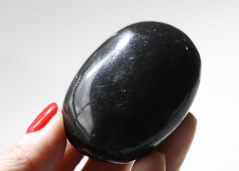 魔除け】ブラックトルマリン 握り石＆モリオン 原石の結界セットC