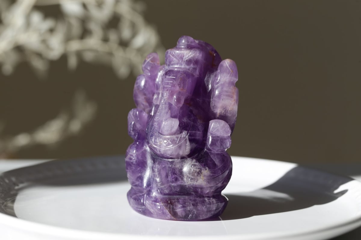 【値下げしました】アメジスト ガネーシャ像 値下げしました】アメジスト ガネーシャ像 【公式通販】