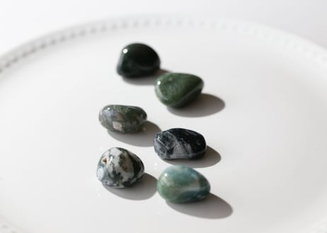 【勇気】モスアゲート タンブル（6個セット）