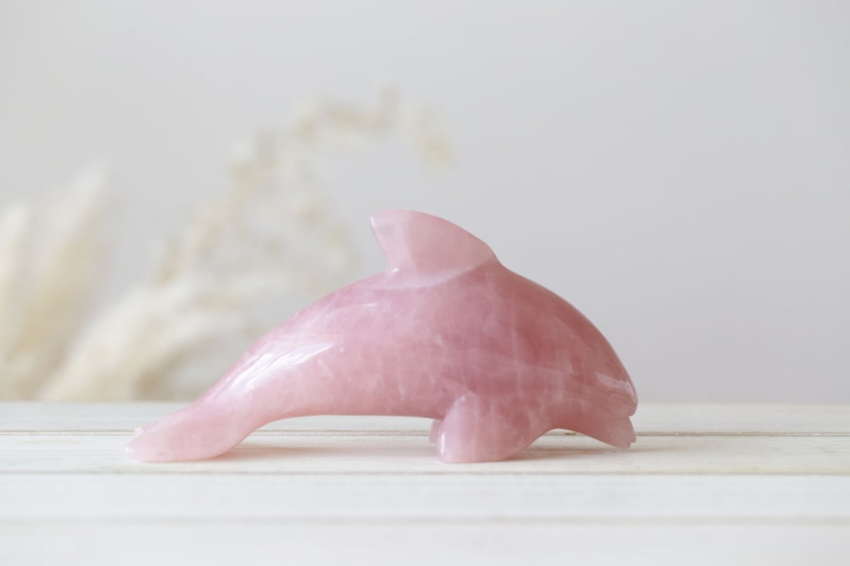 癒しと開運 ローズクオーツ イルカ 13cm ヒーリング効果 fit=scale-down,w=1200