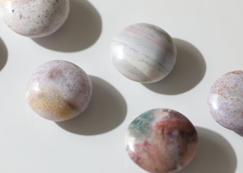 オーシャンジャスパー♡ピンク系カラーハート♡No.2067 WARTHY 天然