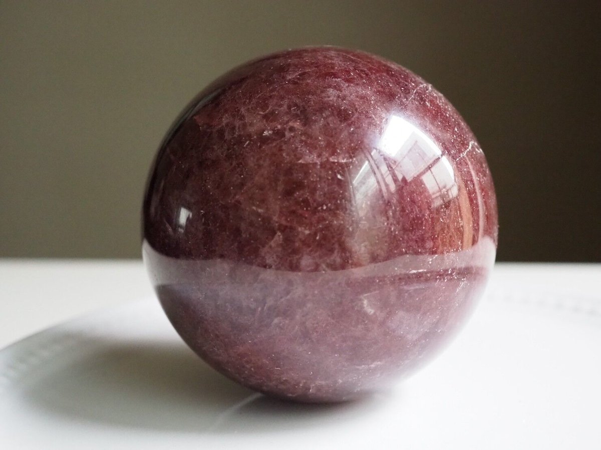 天然石ストロベリークォーツドラゴン彫刻スフィア 天然石ストロベリー