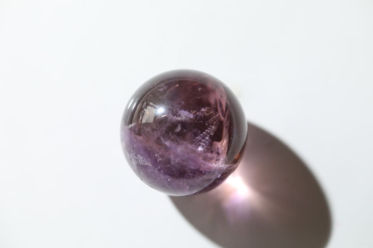 虹入りケープアメジストスフィア 虹入り♡アメジストのスフィア Amethyst Sphere with rainbows