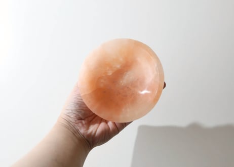 【爽やかな浄化】オレンジセレナイトの器　L