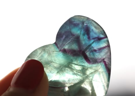 【叡智の風】虹入り フローライト ハート