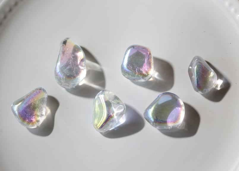 ハイクオリティ】エンジェルオーラクリアクォーツ タンブル（6個セット