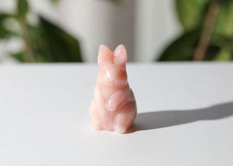 【飛躍する】ピンクオパール うさぎ