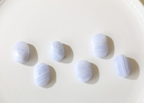【言葉の光彩】ブルーレースアゲート タンブル（6個セット）